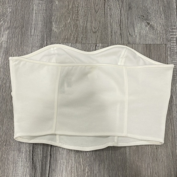 H&M White Ribbed Cropped Tube Top - Picture 3 of 5